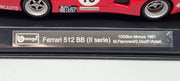 Modellautos 1:43 Bburago Racing Ferrari 512 BB 1000km Monza 1981 #15 OVP
