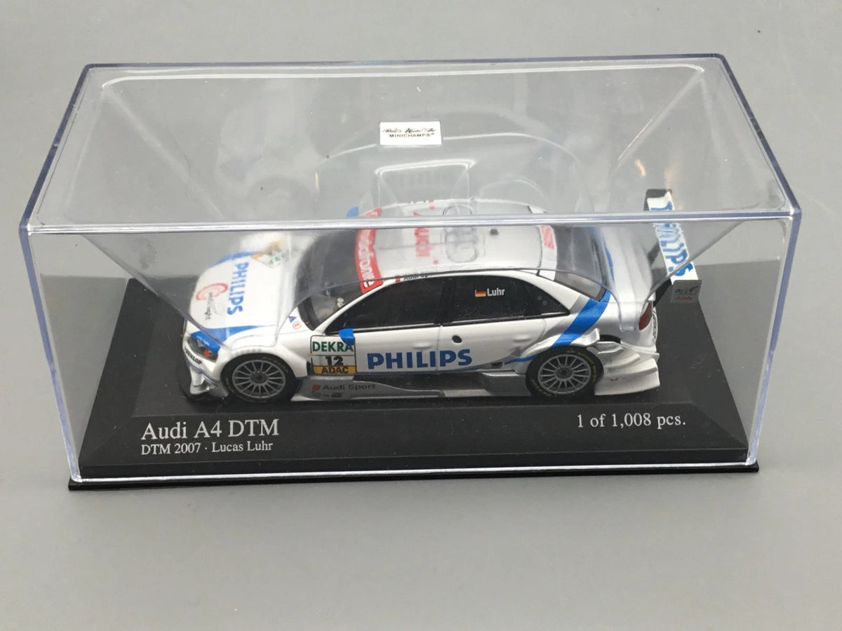 Modellautos 1:43 Minichamps Audi A4 DTM 2007 Lucas Luhr #12 in OVP