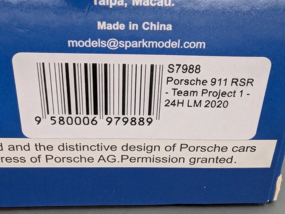 Modellautos 1:43 Spark S7988 Porsche 911 RSR 24h Le Mans 2020 #57 mit OVP