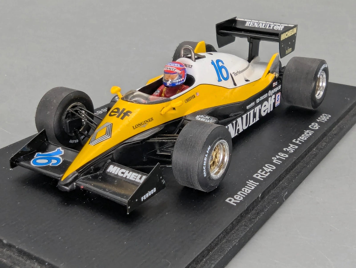 Modellautos 1:43 Spark S1707 Renault RE40 3rd French GP 1983 #16 E. Cheever OVP