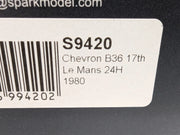 Modellautos 1:43 Spark S9420 Chevron B36 24h Le Mans 1980 #25 mit OVP