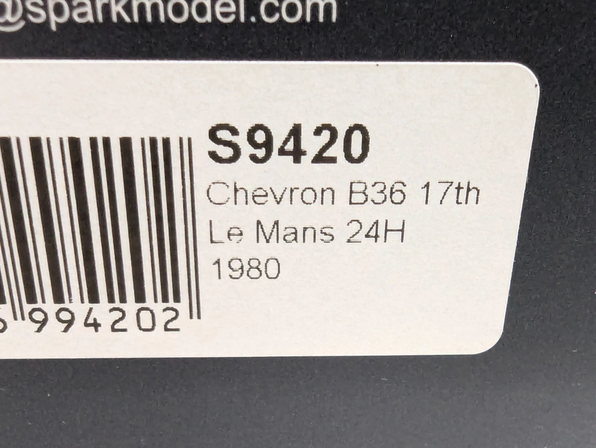 Modellautos 1:43 Spark S9420 Chevron B36 24h Le Mans 1980 #25 mit OVP