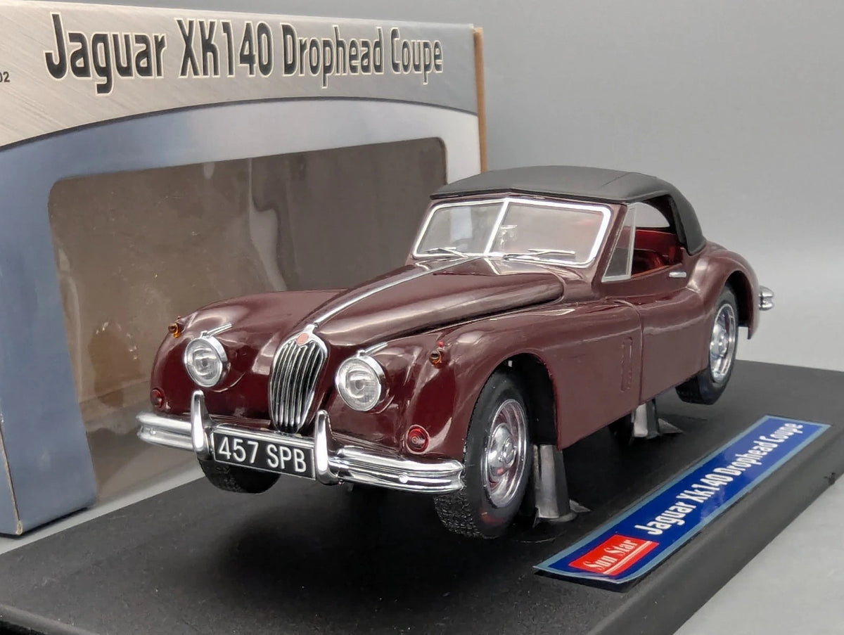 Modellautos 1:18 Sun Star Jaguar XK140 Drophead Coupe Dunkel Rot mit OVP