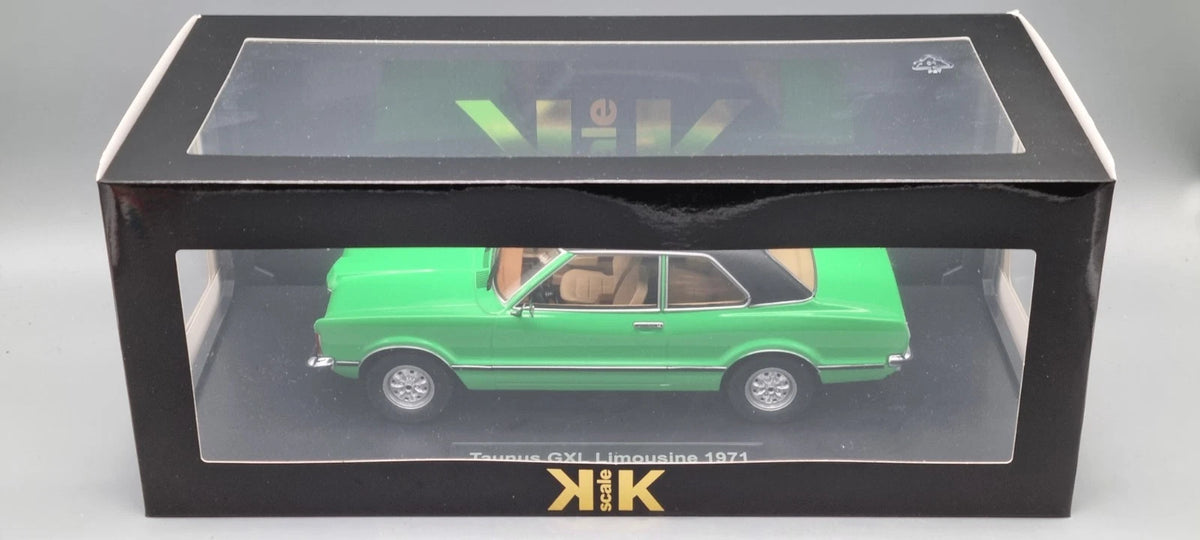 Modellautos 1:18 KK Scale Ford Taunus GXL Limousine 1971 grün OVP