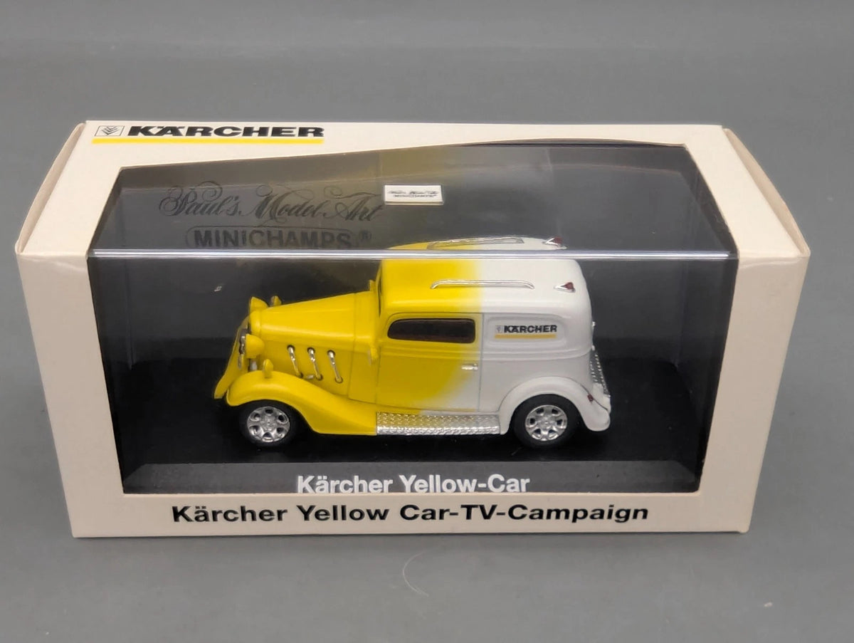 Modellautos 1:43 Minichamps Hot Rod Kärcher Yellow Car TV-Campaign mit OVP