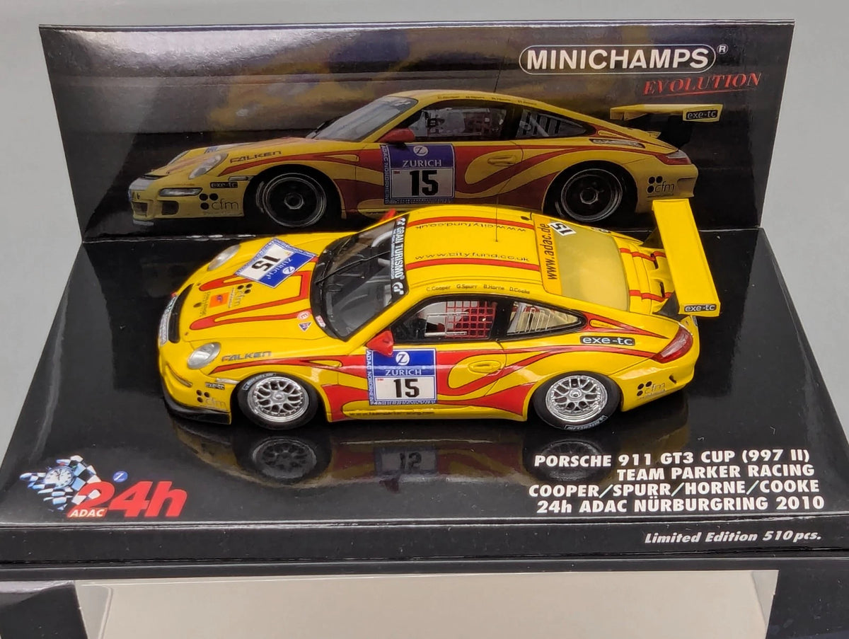 Modellautos 1:43 Minichamps Porsche 911 GT3 Cup 24h Nürburgring 2010 #15 mit OVP
