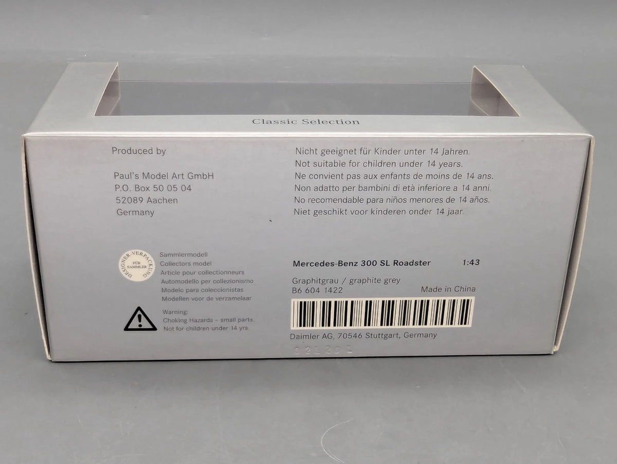 Modellautos 1:43 Minichamps Mercedes Benz 300 SL Graphitgrau Roadster Dealer OVP