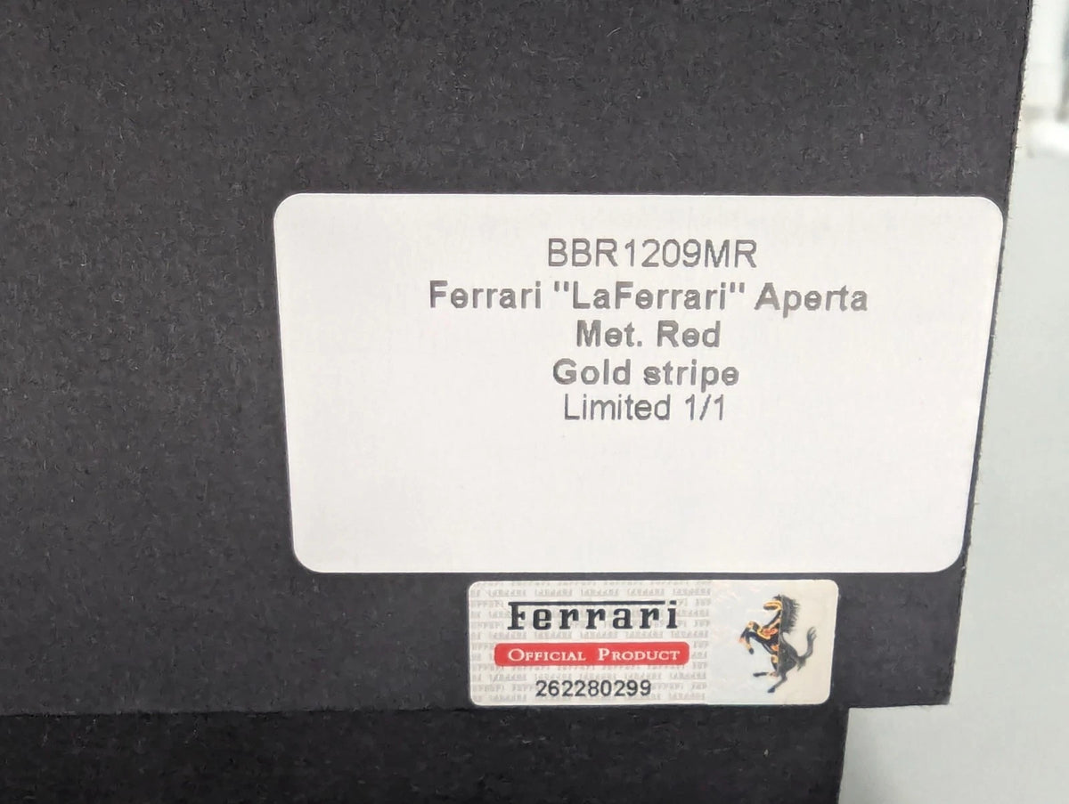 Modellautos 1:12 BBR Ferrari LaFerrari Aperta Met. Red UNIKAT 01/01 Vitrine OVP
