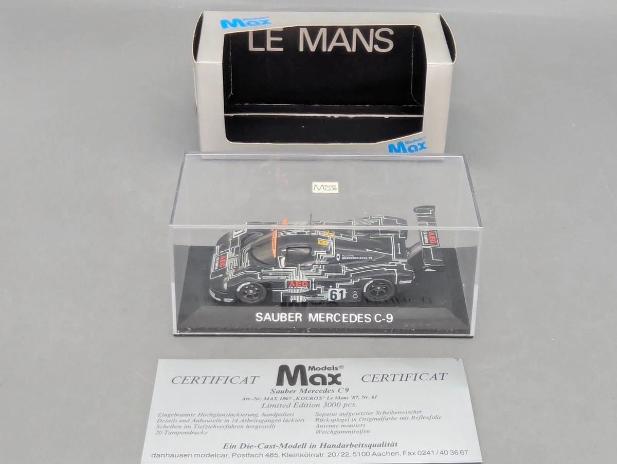 Modellautos 1:43 Max Models Sauber Mercedes C9 Kouros LM 1987 #61 mit OVP