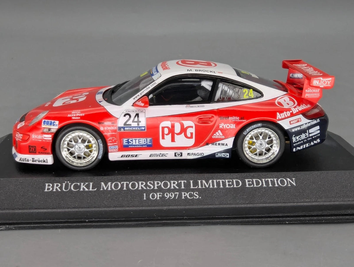 Modellautos 1:43 Minichamps Porsche 911 GT3 Carrera Cup 2006 #24 M. Brückl OVP