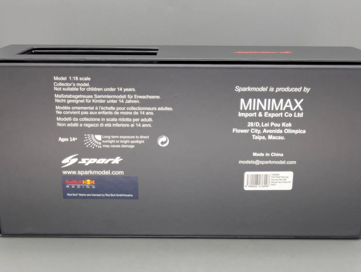 Modellautos 1:18 Spark Honda Red Bull RB16B WINNER Abu D 2021 #33 Verstappen OVP