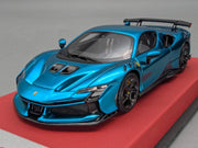 Modellautos 1:43 BBR Concept43 Ferrari SF90XX Stradale Chrome Blue Ltd 03/20 OVP