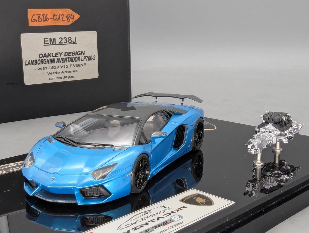 Eidolon Make Up 1:43 Lamborghini Aventador LP760-2 Engine Set Oakley Blau OVP