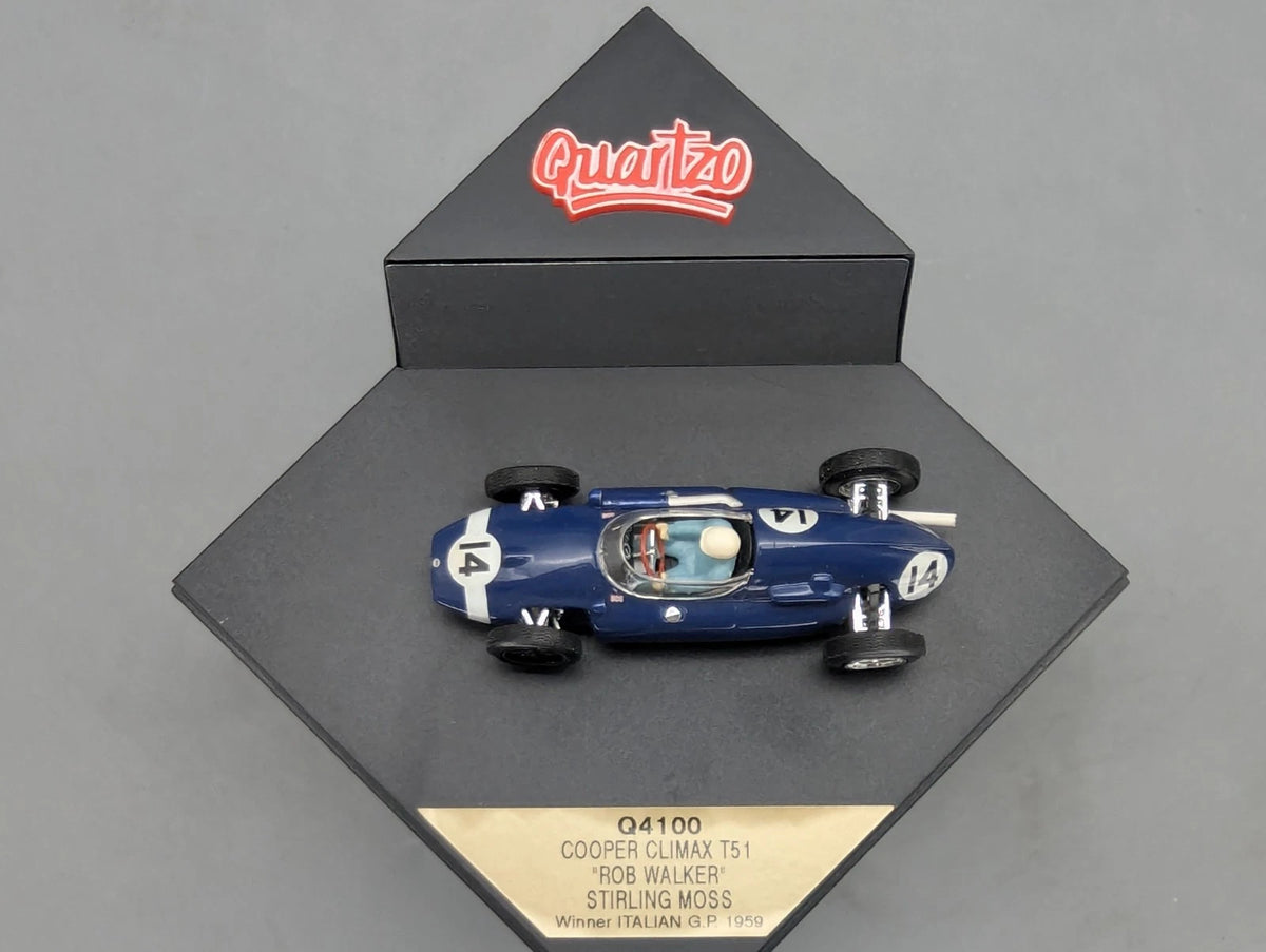 Modellautos 1:43 Quartzo Cooper Climax T51 WINNER Italien GP 1959 #14 Vitrine