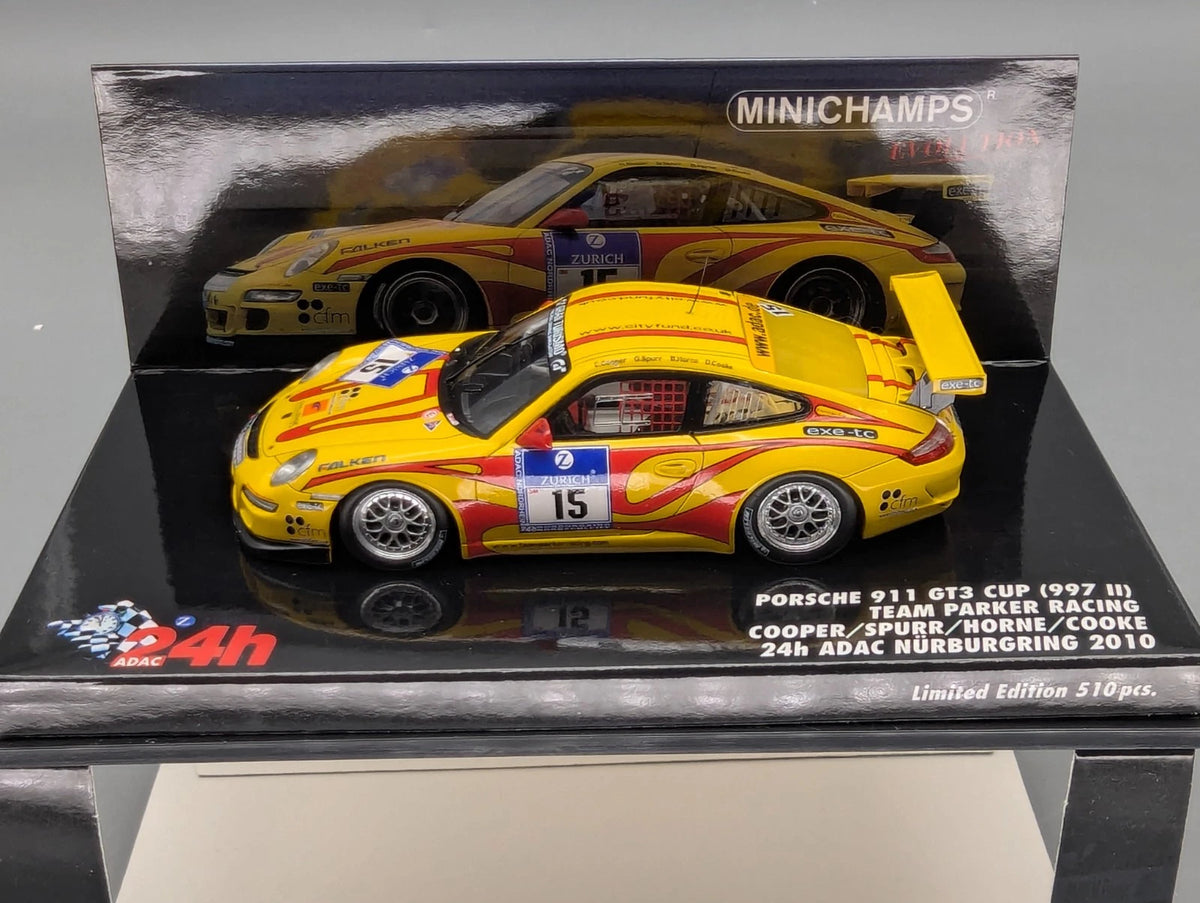 Modellautos 1:43 Minichamps Porsche 911 GT3 Cup 24h Nürburgring 2010 #15 mit OVP