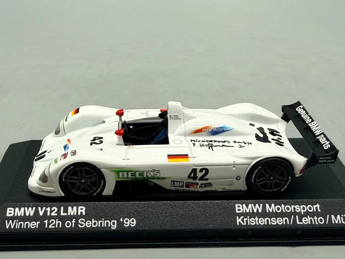 Modellautos 1:43 Minichamps BMW V12 LMR Winner 12h of Sebring 1999 #42 mit OVP