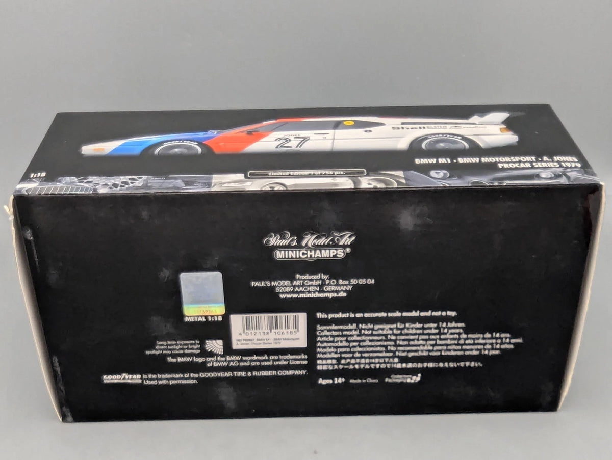 Modellautos 1:18 Minichamps BMW M1 Procar Series 1979 #27 O. Jones mit OVP