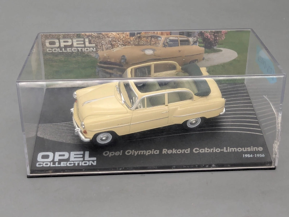 Modellautos 1:43 Ixo für Eaglemoss Opel Collection Olympia Rekord Cabrio Vitrine