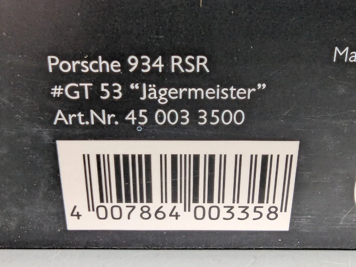 Modellautos 1:18 Schuco Porsche 934 RSR Jägermeister #GT53 mit OVP