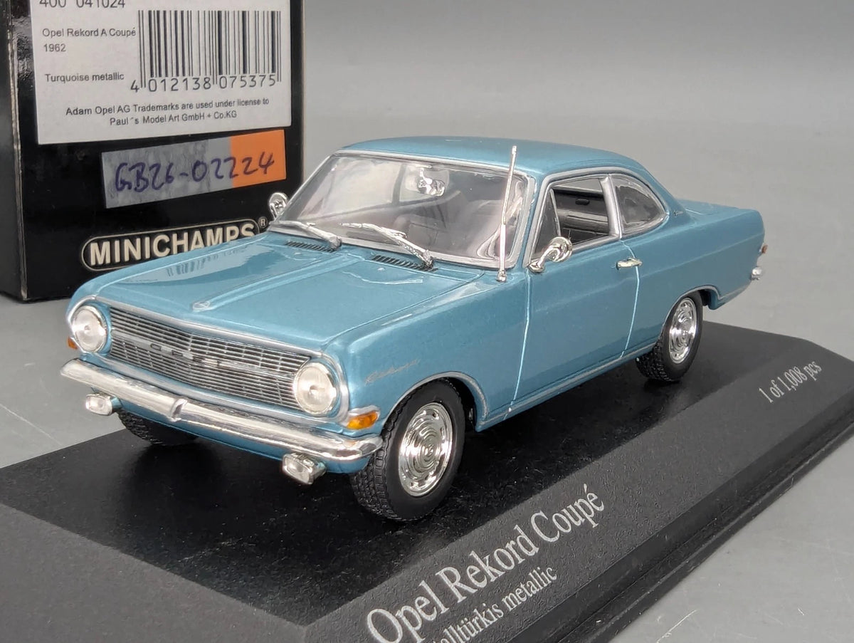Modellautos 1:43 Minichamps Opel Rekord A Coupe 1962 Turquoise Metallic mit OVP
