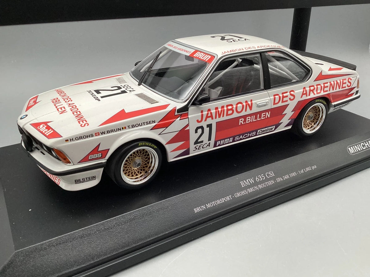 Modellautos 1:18 Minichamps BMW 635 CSi 24h Spa 1985 #21 mit OVP