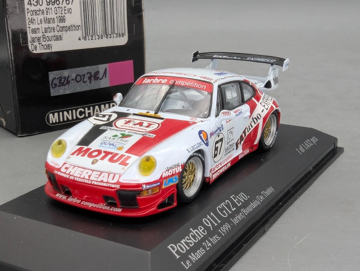 Modellautos 1:43 Minichamps Porsche 911 GT2 EVO 24h Le Mans 1999 #67 mit OVP