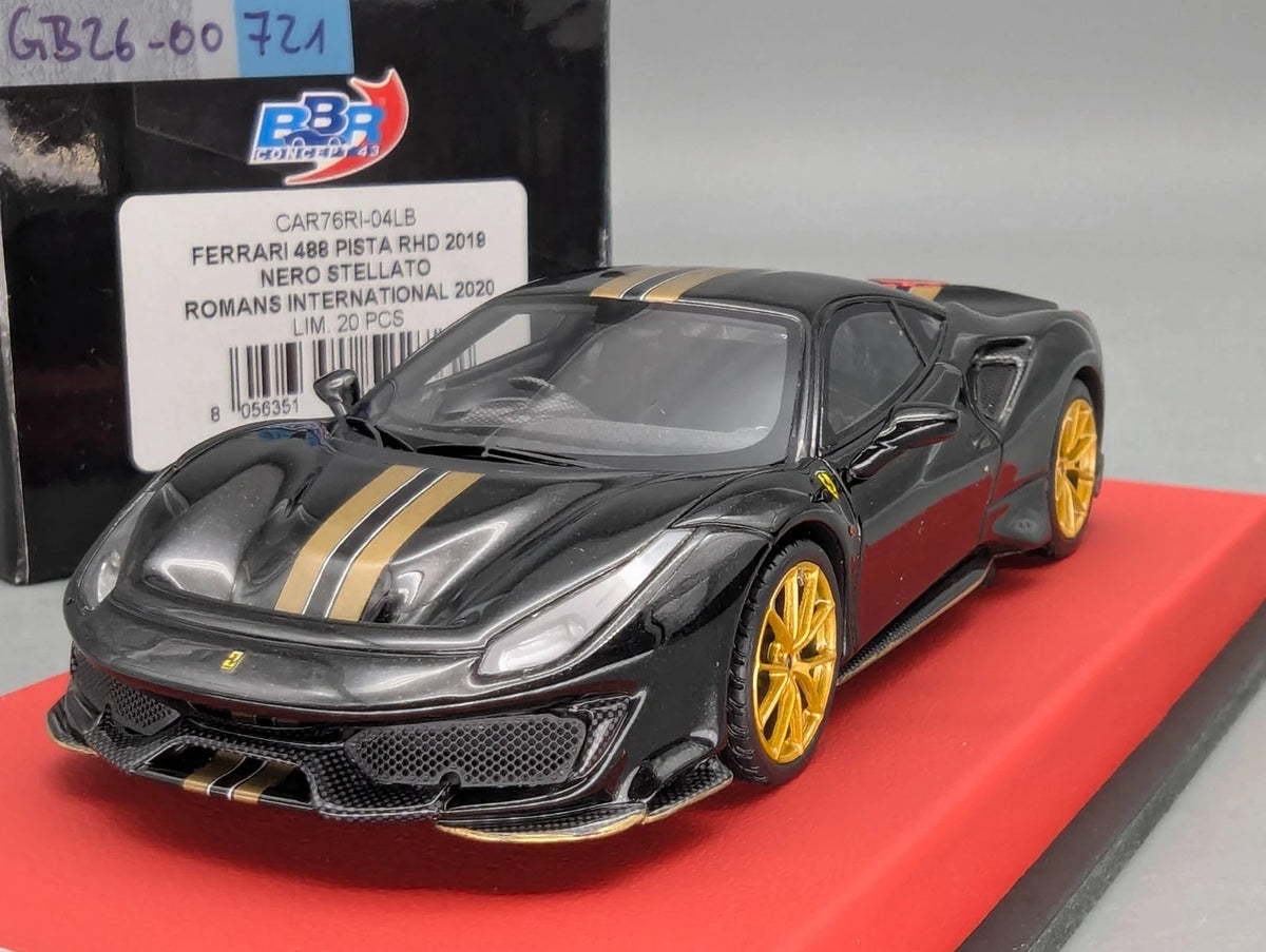 Modellautos 1:43 BBR Concept43 Ferrari 488 Pista RHD 2019 Nero St. Ltd 01/20 OVP