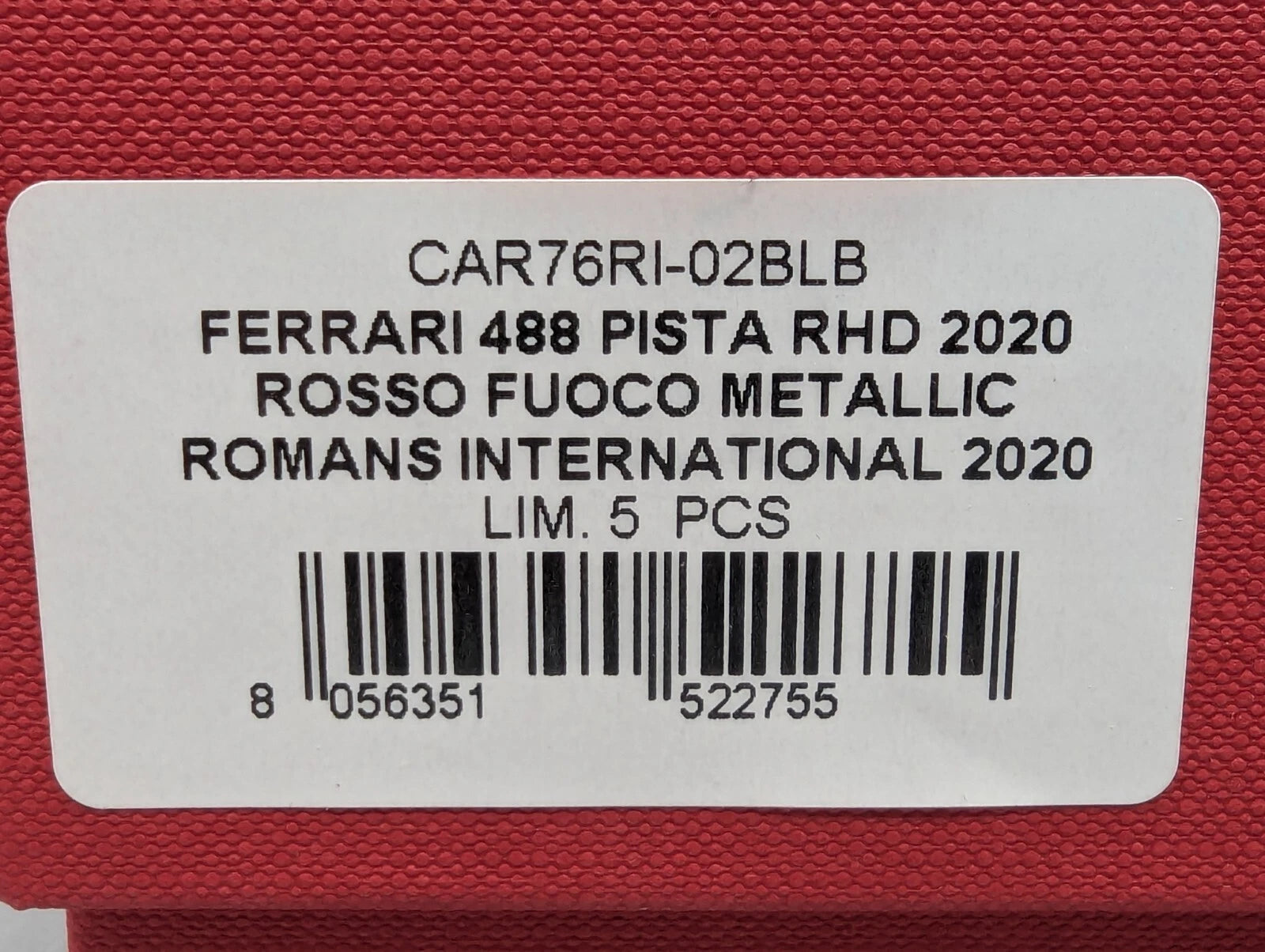 Modellautos 1:43 BBR Ferrari 488 Pista RHD 2020 Romans International 1/5 OVP