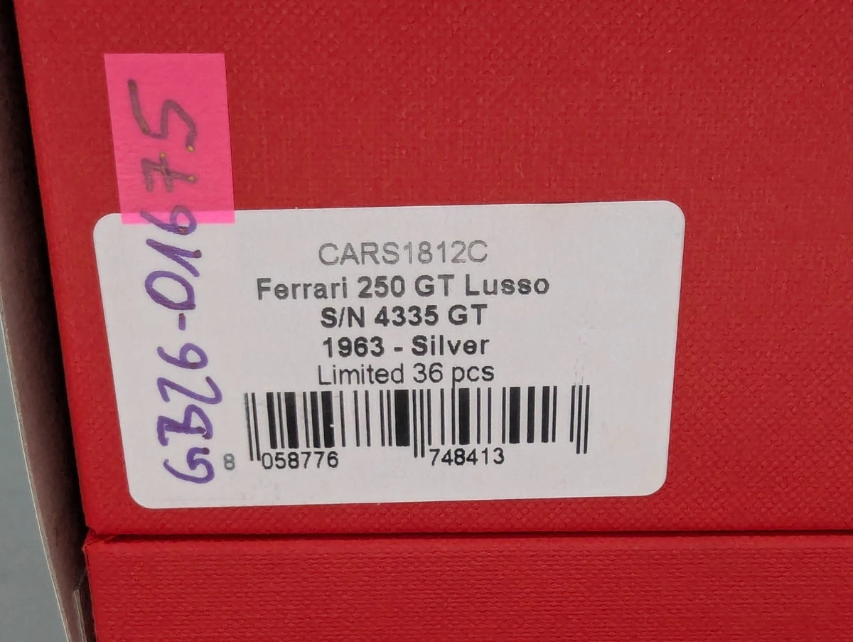 Modellautos 1:18 BBR Ferrari 250 GT Lusso S/N 4335 1963 Silber Ltd 01/36 mit OVP