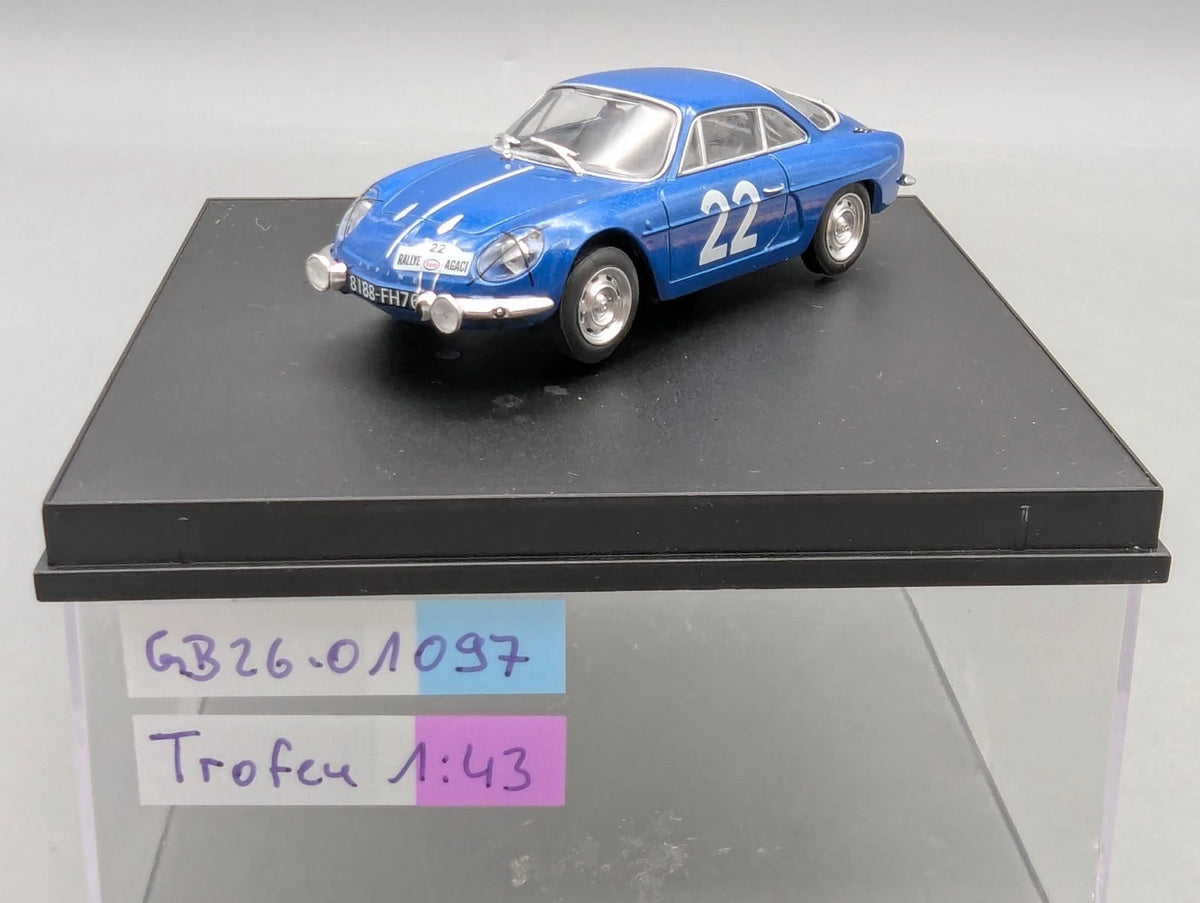 Modellautos 1:43 Trofeu Alpine A110 1600 S Rallye AGACI 1972 #22 mit Vitrine