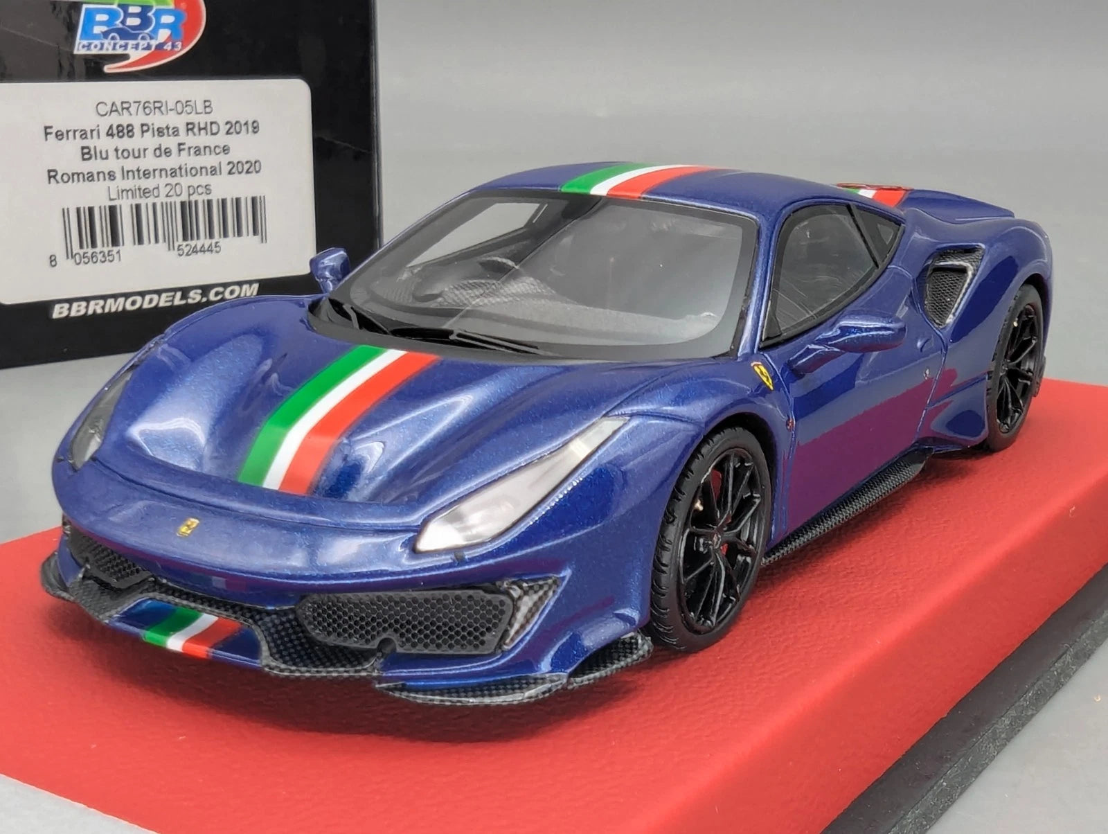 Modellautos 1:43 BBR Concept43 Ferrari 488 Pista RHD Blu TdF Ltd 01/20 OVP