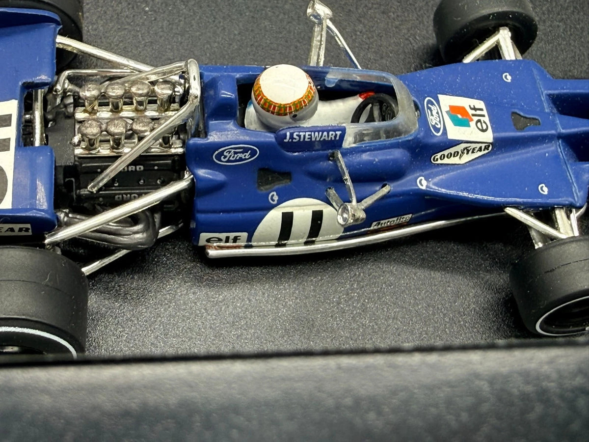 Modellautos 1:43 Quartzo Tyrrell 003 Jackie Stewart Winner French GP 72 +Vitrine