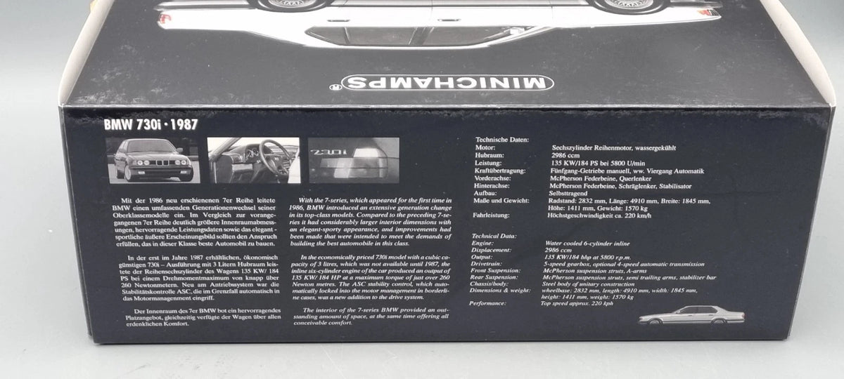 Modellautos 1:18 Minichamps 100 023000 BMW 730i 1987 silver OVP