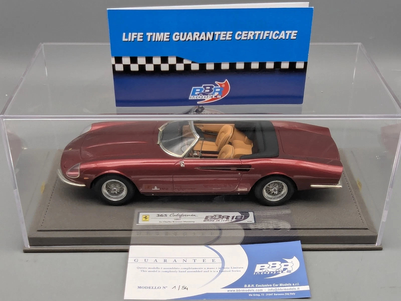 Modellautos 1:18 BBR Ferrari 365 California 2007 Charles Bronson Ltd 01/54 OVP