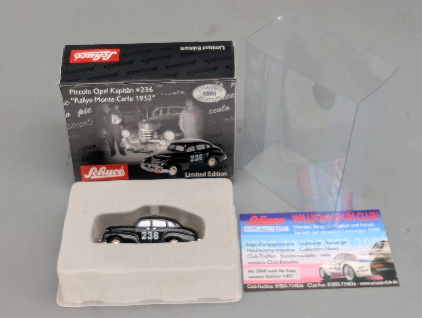 Modellautos 1:90 Schuco Piccolo Opel Kapitän #236 Rallye Monte Carlo 1952 in OVP