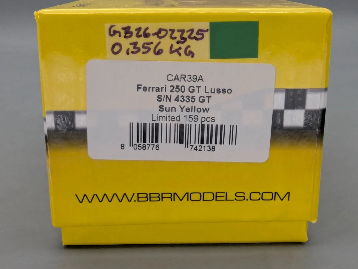 Modellautos 1:43 BBR Ferrari 250 GT S/N 4335 Ltd 010/159 Sun Yellow mit OVP