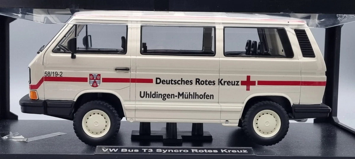 Modellautos 1:18 KK Scale VW Bus T3 Syncro Rotes Kreuz Uhldingen-Mühlhofen OVP
