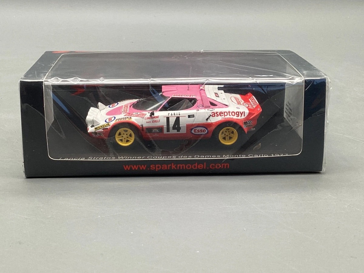Modellautos 1:43 Spark Lancia Stratos Coupes des Dames Monte Carlo 1977 #14 OVP