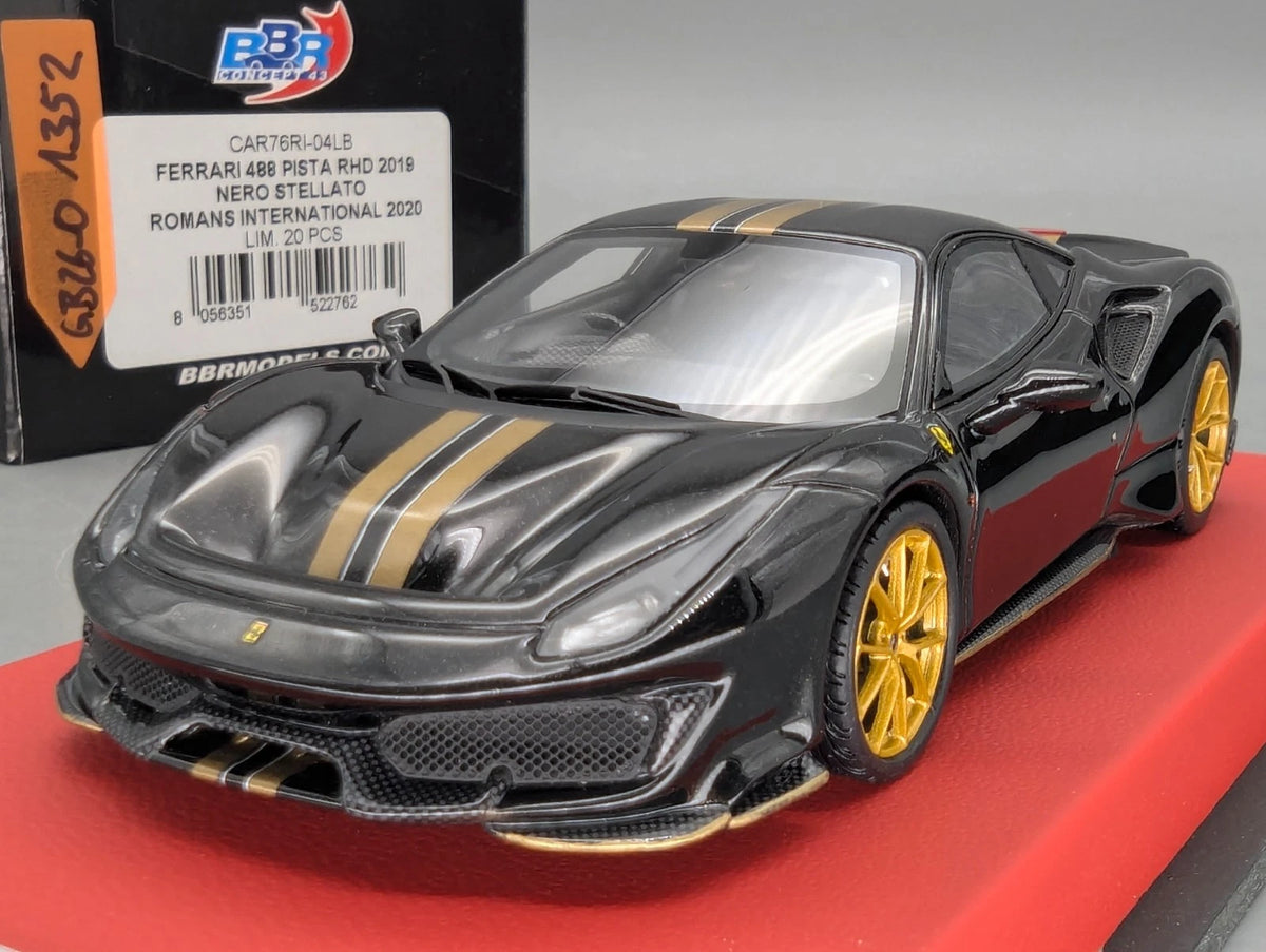 Modellautos 1:43 BBR Concept43 Ferrari 488 Pista RHD 2019 Nero St. Ltd 18/20 OVP