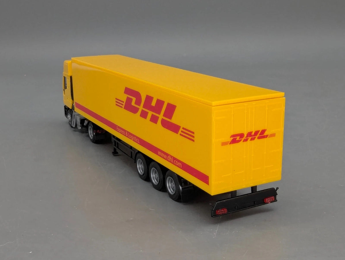 Lkw Modell 1:87 Rietze Iveco Eurostar Sattelzug DHL in Vitrine mit OVP