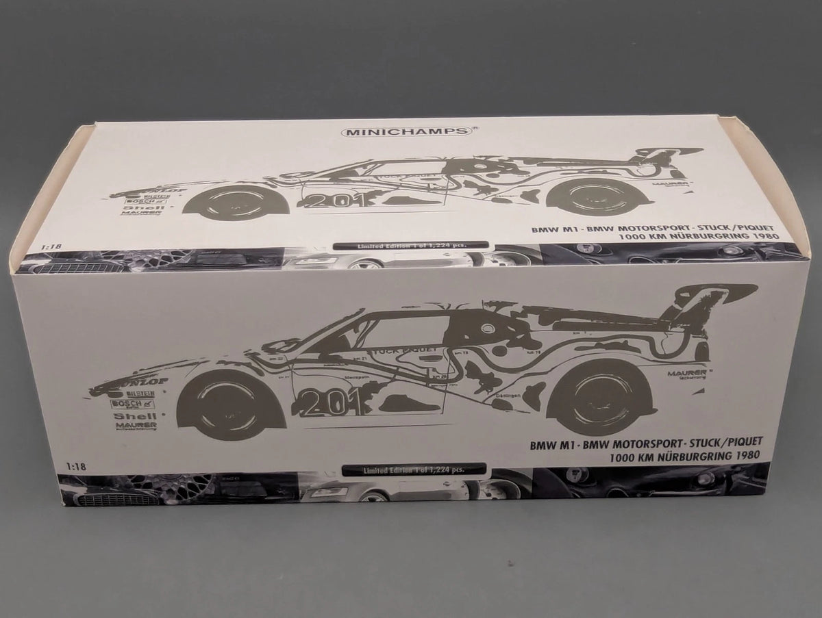 Modellautos 1:18 Minichamps BMW M1 1000KM Nürburgring 1980 #201 Stuck Piquet OVP