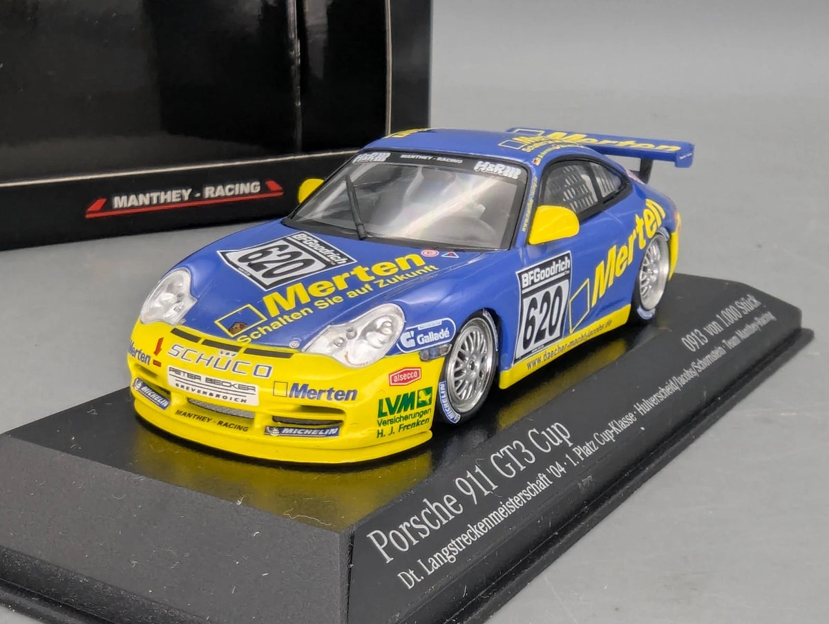 Modellautos 1:43 Minichamps Porsche 911 GT3 Cup 2004 WINNER #620 Manthey OVP