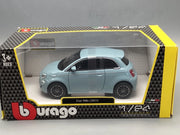 Modellautos 1:24 Bburago Fiat 500e blau 2023 mit OVP