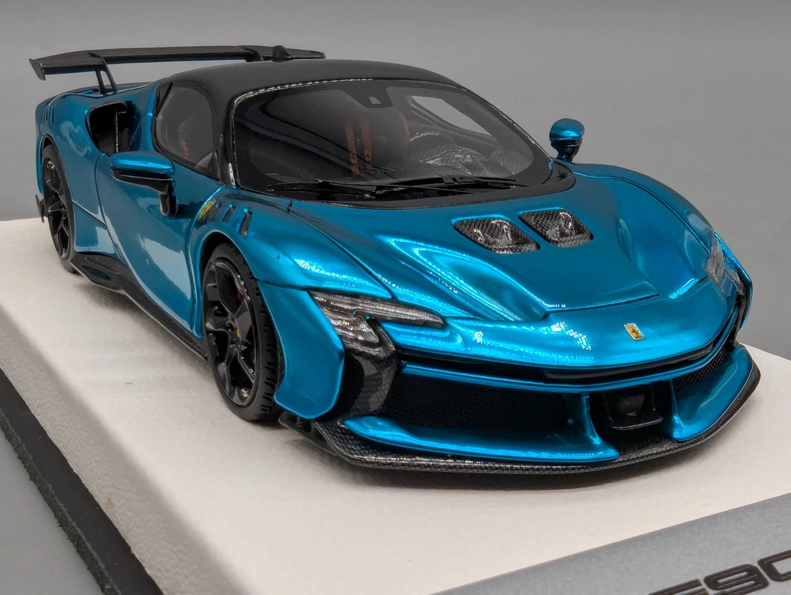 Modellautos 1:43 BBR Concept43 Ferrari SF90XX Stradale Chrome Blue Ltd 04/15 OVP