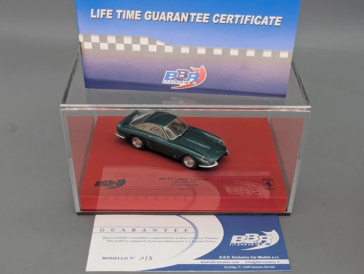 Modellautos 1:43 BBR Ferrari 250 GT Lusso Longnose Mugello Green Ltd 01/05 OVP