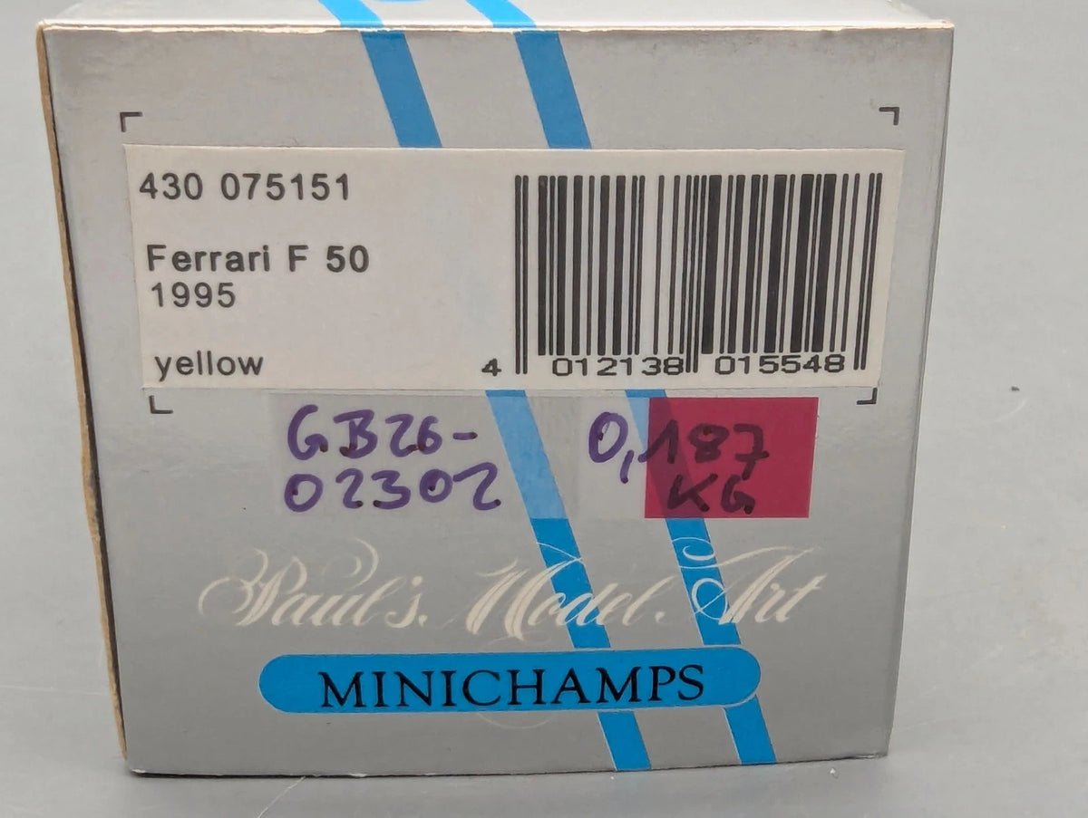 Modellautos 1:43 Minichamps Ferrari F50 1995 Yellow mit OVP