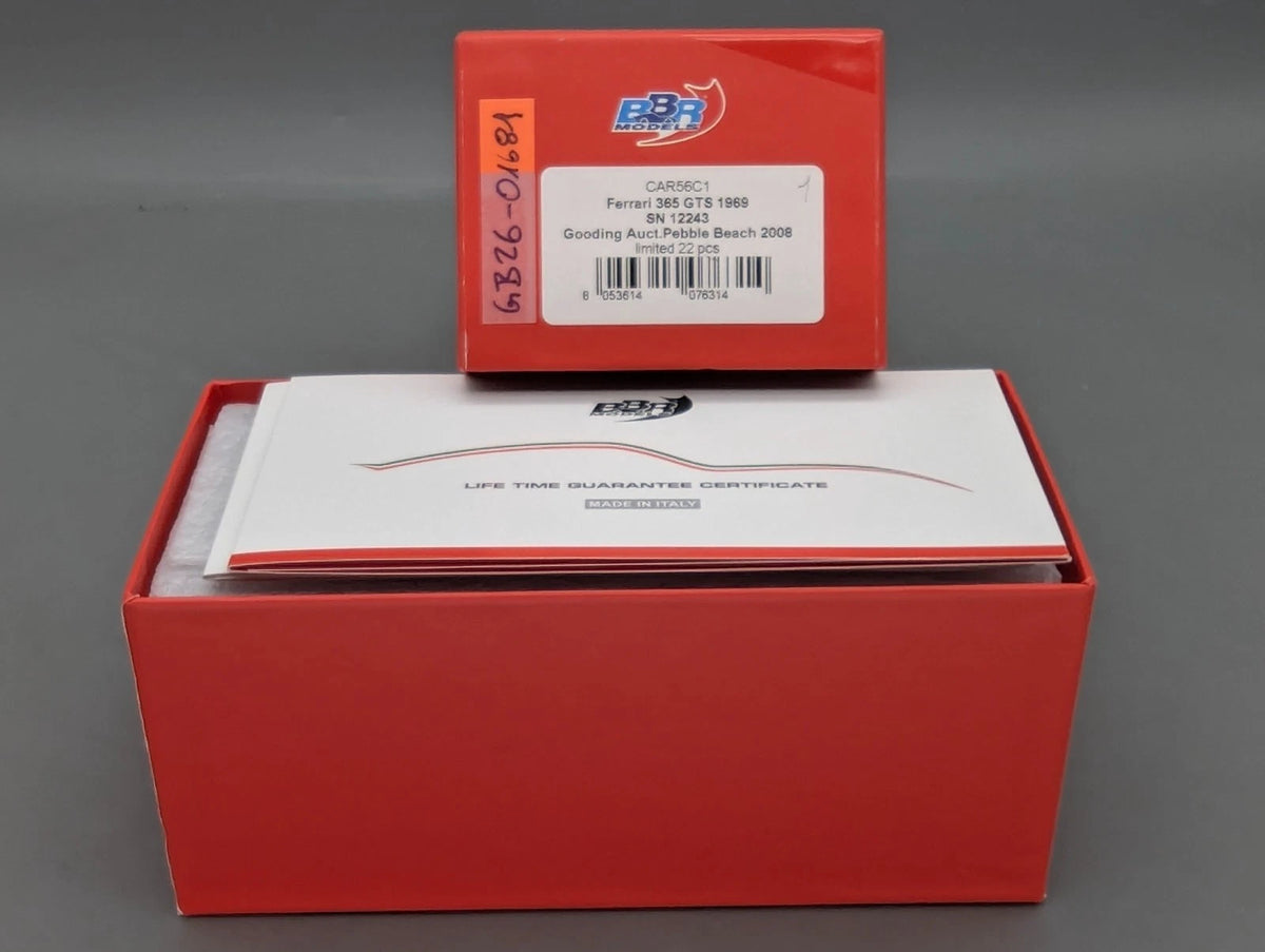 Modellautos 1:43 BBR Ferrari 365 GTS 1969 S/N 12243 Auction 2008 Ltd 01/22 OVP