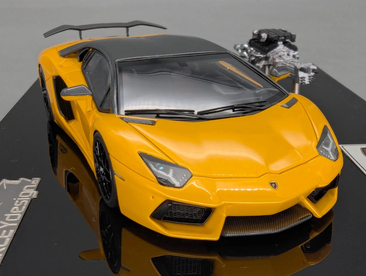 Eidolon Make Up 1:43 Lamborghini Aventador LP760-2 Engine Set Oakley Gelb OVP