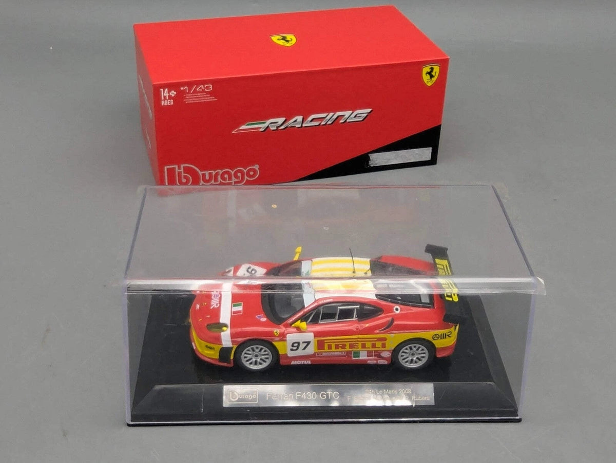 Modellautos 1:43 Bburago Racing Ferrari F430 GTC 24h Le Mans 2008 #97 OVP