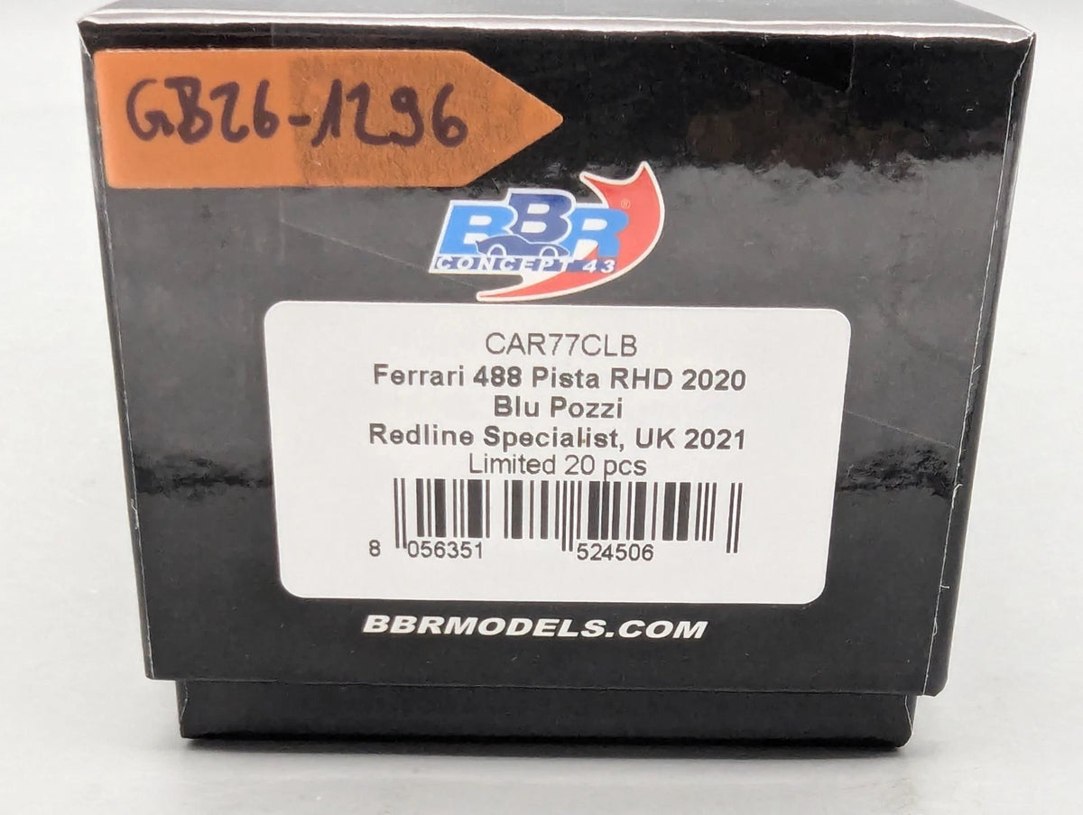 Modellautos 1:43 BBR Concept43 Ferrari 488 Pista Spider RHD Blu P. Ltd 01/20 OVP